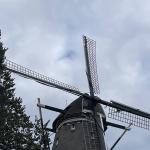 Storm clouds gather over the De Gooyer windmill outside of a cafe run by independent beer maker Brouwerij ‘t IJ in Amsterdam. 22 October 2025