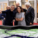 Mayor Femke Halsema with project team members at the unveiling ceremony of the 3D model of Amsterdam, Oct. 24, 2025