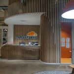 Entrance area of the Cloudflare offices at 101 Townsend Street in San Francisco