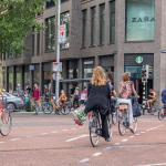Cyclists in Utrecht city center, 1 July 2019