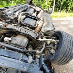 An overturned car