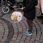 A child with his lantern on Sint Maarten's day