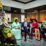 Dutch royals speaking to the descendants of enslaved people during their state visit to Suriname, 1 December 2025