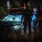 Investigators inspect a hatchback that crashed into a group of people gathered for a parade in Nunspeet. 22 Dec. 2025