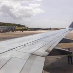 Close up of a plane at the airport on Curaçao