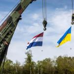 Dutch and Ukrainian flags
