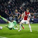 Santiago Hezze of Olympiacos (not pictured) scores the 2–1 during the UEFA Champions League match between AFC Ajax and Olympiacos Piraeus at the Johan Cruijff ArenA on January 28, 2026, in Amsterdam, Netherlands.