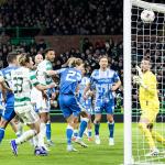 Celtic defender Austin Trusty scores the 4-2 for the home side at Celtic Park, January 29, 2026. 