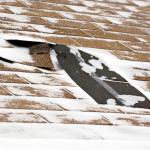 Damaged roof shingles 