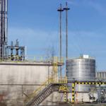 View from the train of the SABIC plant at Chemelot industrial park in Geleen, Limburg