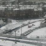 Snowfall along the train tracks in Groningen. 3 Jan. 2026