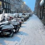 Snow and ice covers a side street in Amsterdam’s De Pijp neighborhood. 7 Jan. 2026