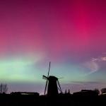 Northern Lights over a windmill in Maasdam on 19 January 2026