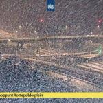 Snow falling on the A9/A200 junction Rottepolderplein, 29 January 2026