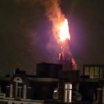 Flames engulfed the spire of the Vondelkerk, a church near the Vondelpark in Amsterdam-West. 1 Jan. 2026