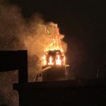 Fire engulfs the Vondelkerk shortly after midnight during New Year's celebrations in Amsterdam. 1 Jan. 2026