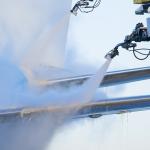 KLM de-icing a plane at Schiphol Airport, 7 January 2025