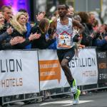 Bashir Abdi, the winner of two editions of the Rotterdam Marathon and record holder, during the 2023 Rotterdam Marathon
