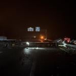 Icy road accident during a code red warning. A low loader truck jacknifed on the A28 toward Groningen near Vries. 4 February 2026