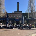 A full terrace outside of a cafe on the Javaplein, Indische Buurt, Amsterdam, February 25, 2026.