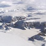 The Larsen Ice Shelf in Antarctica viewed from NASA's DC-8 aircraft during the AirSAR 2004 campaign.
