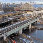 A partly cloudy morning at Amsterdam Central Station, 16 February 2026