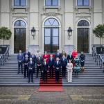 King Willem-Alexander with the Ministers of the Jetten I Cabinet on the stairs of Huis ten Bosch palace after swearing in the new Cabinet, 23 February 2026