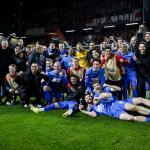 AZ Alkmaar players after the UEFA Conference League match between Sparta Prague and AZ Alkmaar at Stadion Letná on March 19, 2026, in Prague, Czechia.