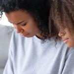 Upset mother and daughter.