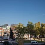 Panorama of a typical suburban Dutch street in the city of Heerlen in Limburg