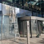 An explosion and fire damaged the entrance to the Atrium office building in Amsterdam's Zuidas. 16 March 2026