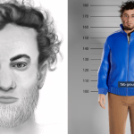 Composite sketch and 3D model of a man wanted for raping a 15-year-old girl in the Panbos woods near Bilthoven on 4 September 2009