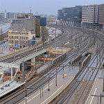 A gray and dreary morning at Amsterdam Central Station, 25 March 2026