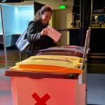 Amsterdam Mayor Femke Halsema submits her vote in the Municipal Elections, March 18, 2026.