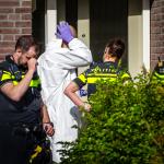 Police and forensic investigators at a home on Elzenstraat in Blerick, Venlo, where a 14-year-old girl was stabbed to death, 20 April 2026