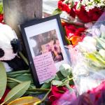 Flowers at a home on Elzenstraat, where a girl died following a stabbing incident. A man and a woman, the residents of the property, have been arrested.