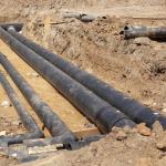 Exposed water pipes.