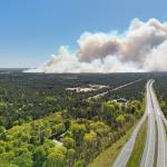 Smoke rises above a large wildfire near ’t Harde. 29 April 2026