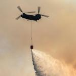 Chinook helicopter helps put out the wildfire by 't Harde military range, April 29, 2026.