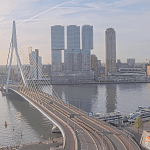 A quiet Easter Monday morning at the Erasmus Bridge in Rotterdam. 6 April 2026
