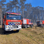 Firefighters damping down a smoldering blaze in the Utrechtse Heuvelrug National Park. 26 April 2026