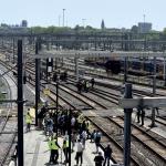 Police break up an XR protest that blocked railroad tracks near Utrecht Centraal. 23 May 2026