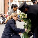 Rotterdam Mayor Carola Schouten laying the wreath for the commemoration of the German bombing of Rotterdam, May 14, 2026.
