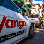 A car with the Yango logo parked on a street in Bucharest, Romania, September 9, 2019.