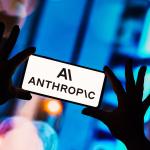 The Anthropic logo on a smartphone screen in 2023
