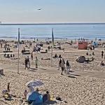 Crowds gathered into the early evening at the Hoek van Holland beach in Zuid-Holland on the first summery day of the year. 1 May 2026