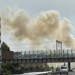 Cloud of smoke coming from a fire in an industrial area in Diemen, May 20, 2026.