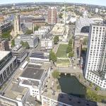 Aerial view of Rotterdam from the Laurenskwartier. 28 May 2026
