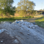 Bathroom renovation waste, including a toilet, sink and tiles, is seen dumped in the Moerenburg nature area near Tilburg, Netherlands. May 4, 2026