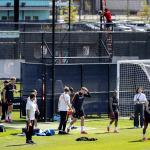 Dutch goalkeeper Bart Verbruggen during a training session with the Netherlands national team at Riverside Stadium on 10 June 2026 in Kansas City. The Netherlands national team is preparing for the 2026 FIFA World Cup.